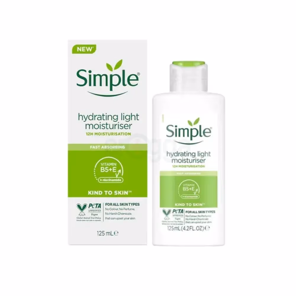 Simple Kind to Skin Hydrating Light Moisturiser with Vitamin B5+E & Niacinamide 125ml