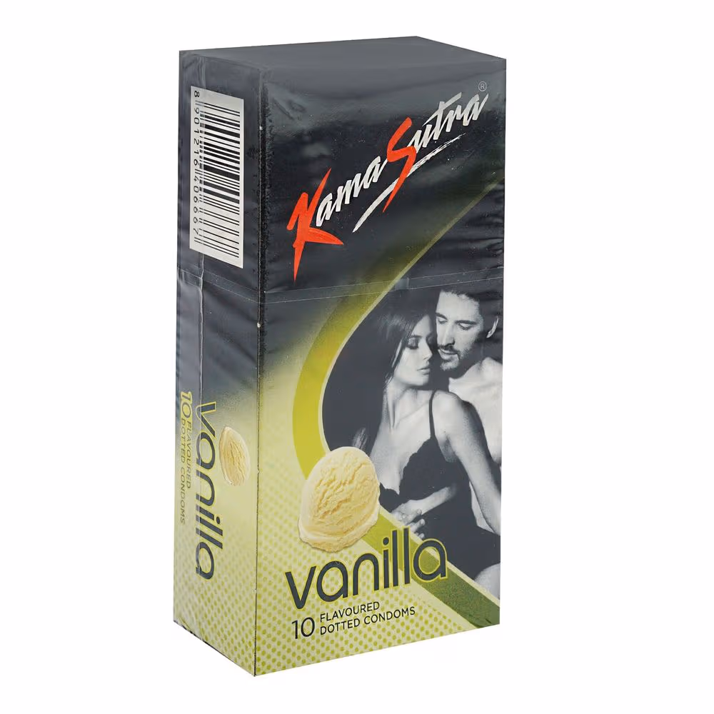 Kamasutra Vanilla Flavoured Dotted Condoms 10's Pack
